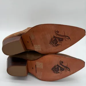 Free People Western Sway Low Slouch Tan Suede Leather Pull On Boot EU 38 US 8 thumbnail 3