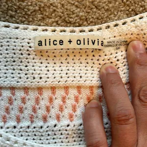 Alice and Olivia Womens Striped Crochet Knit Scoop Neck Tank Top thumbnail 3