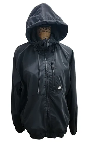 Zara Womens Medium M Windbreaker Jacket Hooded Full Zip Gray dnwr‎ Lightweight thumbnail 1