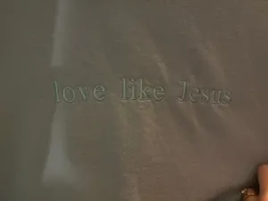 Gildan Sweatshirt Crewneck Blue Light embroidered love like Jesus thumbnail 2