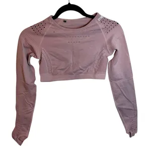 Gymshark Dusty Pink Seamless Glow Cropped Active Top thumbnail 1