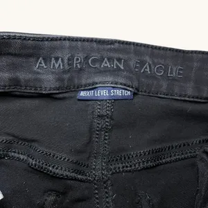 American Eagle Next‎ Level Stretch Skinny Jeans Black Distressed Womens 6 thumbnail 4
