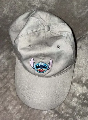 Disney Lilo & Stitch Ohana Embroidered Grey Baseball Dad Hat thumbnail 1