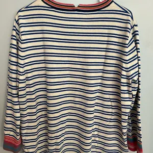 CAbi Blue‎ and White Striped Knit Soft Long Sleeve Blouse size M thumbnail 2