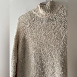 Aerie Cream Wool Oversized Popcorn Texture‎ Mock Neck Sweater thumbnail 2
