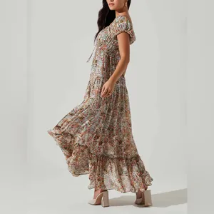ASTR Roseline Maxi Dress in Blue Pink Multi Size Small NWT thumbnail 8