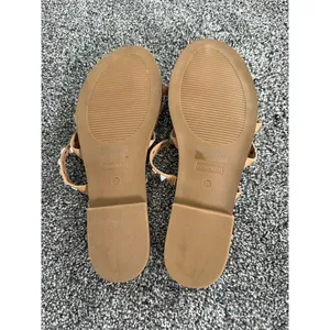Cushionare Tonya Slide Sandals Womens 9.5 Tan/Camel Studded Triple Strap thumbnail 4