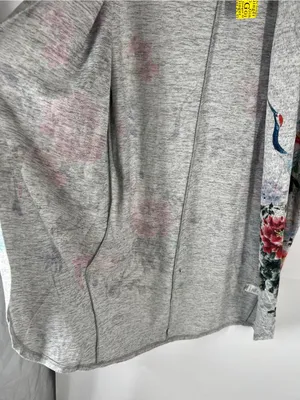 Ginger‎ G Floral Crane Print Soft Knit Open Front Cardigan Size S thumbnail 7