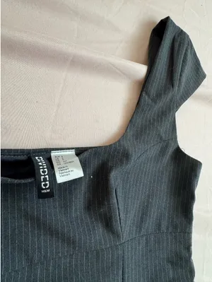 H&M Top Crop Grey Striped thumbnail 3