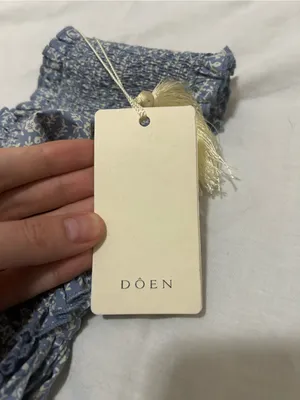 DÔEN Soleil Bikini Top Blue Cottage Ivy Floral Organic Cotton M NWT thumbnail 3