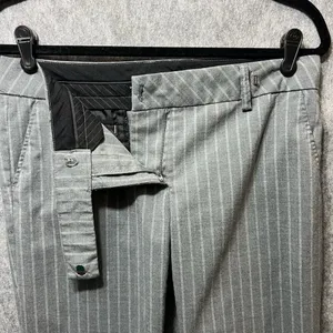 Y2K 90s Dress‎ Pants Medium Gray Pinstripe Wide Straight Leg Low Rise Be Cool thumbnail 5