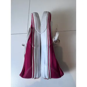 Vans Y2K‎ Low Top Sneakers Women 7 Canvas Lace Up Skater Minimalist Indie Red thumbnail 5