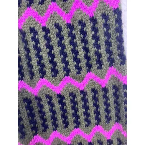 J.Crew‎ Knit Scarf Womens OS Purple Fair Isle Lambs Wool Cashmere Winter thumbnail 3
