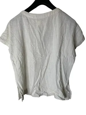 Marine Layer white gauze short sleeve blouse women's size medium thumbnail 2
