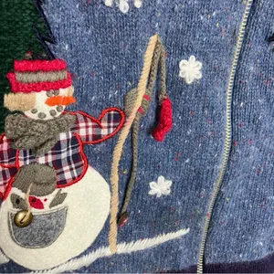 OHI vintage ugly Christmas sweater vest‎ winter rabbit hair women’s size medium thumbnail 3