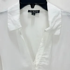 J.Crew Bungalow Popover Top Crepe De Chine Viscose Minimalist Ivory Small thumbnail 7
