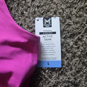 Member's Mark Active Tank Top Women's L Pink Built In Bra UPF 50 NWT thumbnail 2