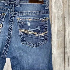BKE Culture Distressed Pockets Bootcut Jeans •26 thumbnail 6