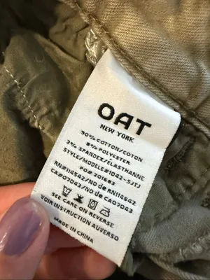 Oat New York wide leg olive green crop flat front pant 0/25 thumbnail 5