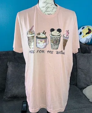 🎉4 for $20 Disney “Here for the Drinks” Graphic Tee, XL thumbnail 1