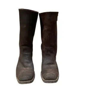 Frye 77281 Heath Outside-Zip Suede Motorcycle Boots Women’s Sz.‎ 7.5 Oiled Brown thumbnail 3
