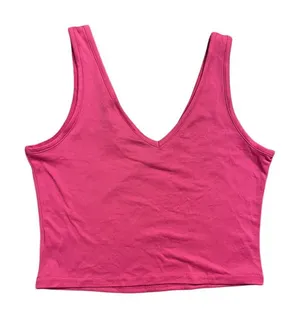 Hot‎ Pink V-Neck Crop Tank Top Sleeveless Basic Layering F56 thumbnail 1