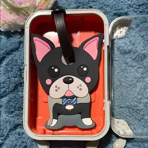 Handmade Orange Mini Suitcase Keychain thumbnail 2
