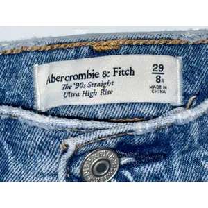 Abercrombie & Fitch The '90s Straight Ultra High Rise Blue Denim Jeans Size 29 8 thumbnail 3