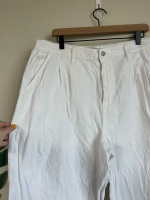 Madewell White Baggy Straight Wide Leg Jeans thumbnail 6