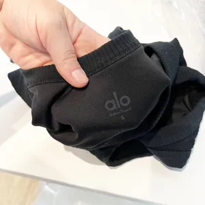 Alo Ribbed Scoopneck Wellness Sports Bra Black Small thumbnail 5