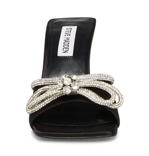 NWT Steve Madden Embellished Black Satin Heels thumbnail 3