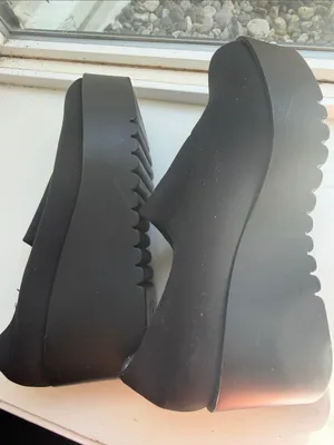 Donald J. Pliner Black Platform Slip-On Shoes thumbnail 6