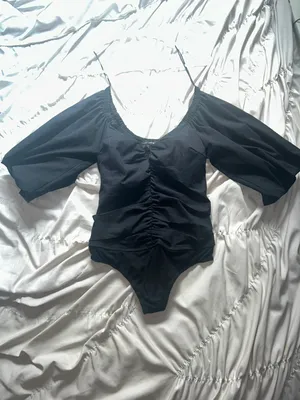 Black Puff Sleeve Bodysuit thumbnail 3