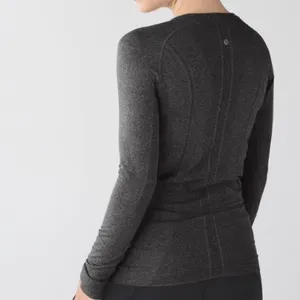 LULULEMON Black Heathered Swiftly Tech Crew Neck Long Sleeves Size 10 thumbnail 4
