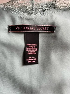 Victoria's Secret Satin Lace Trim Robe Sea-Foam Green Kimono Wrap Size M/L thumbnail 7