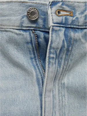 Mango Denim Miniskirt with Frayed Hem Mini Skirt NWT Elena Light Blue XS thumbnail 5
