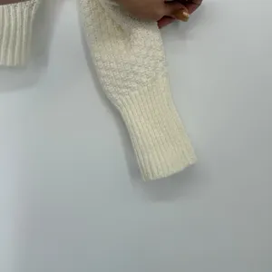 Abercrombie & Fitch Cable Knit Cardigan Sweater Cream V Neck Size‎ L thumbnail 4