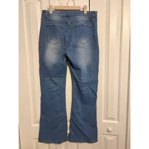 Womens Light Wash Flared Jeans Bell Bottom‎ Denim Casual Pants Size XL thumbnail 6