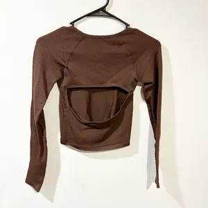 FREE PEOPLE MOVEMENT BAIL OUT LONG SLEEVE LAYER Waffle Knit Cocoa Brown XS/Small thumbnail 5