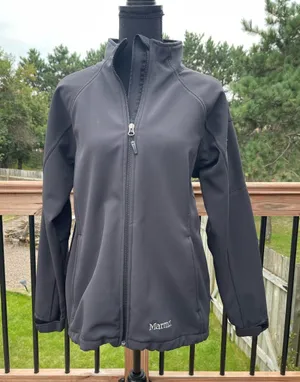 Marmot Gravity Soft Shell Jacket Womens Large Black Full Zip Long Sleeve Zip thumbnail 1