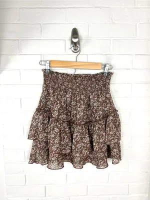 Altar’d State Brown Floral Mini Skirt Size S thumbnail 2