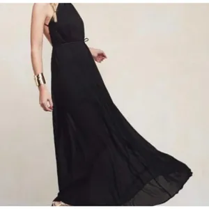 Reformation Maxi Dress Womens XS Black Jezebel Open Back Halter Formal Gown NWT thumbnail 7