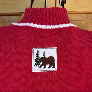 Vintage Breckenridge Grandma 1/4 Zip Turtleneck Fir Tree Sweater Red Size XL thumbnail 12