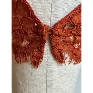 Endless Rose Bodysuit Women Small Orange Lace Cutout‎ Back Long Bel Sleeve NWT thumbnail 9