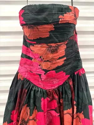 Hutch Georgina Strapless Ruched Drop-Waist Maxi Dress Multicolor Womens Size 2 thumbnail 9