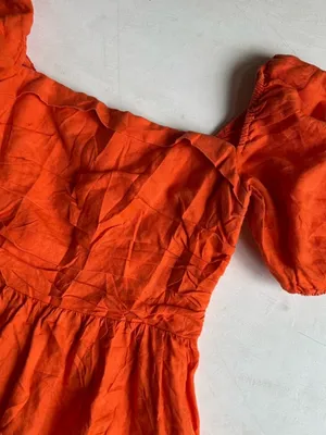 Reformation Zula Linen Mini Dress in Orange 12 thumbnail 9