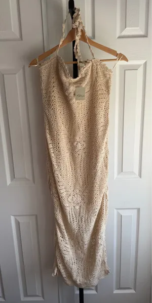 NWT Free People Dahlia Crochet Maxi Dress In Cream Size: S thumbnail 4