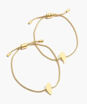 Madewell Friendship Chain Bracelet Set in vintage gold NEW thumbnail 1