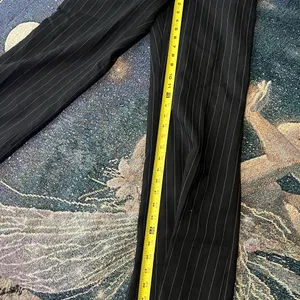 Ann Taylor Y2K Black Wide Leg Pinstripe Retro Pants Baggy SZ 4 High Rise Casual thumbnail 10