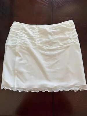 Princess Polly Meredith Ruched Mini Skirt White thumbnail 2
